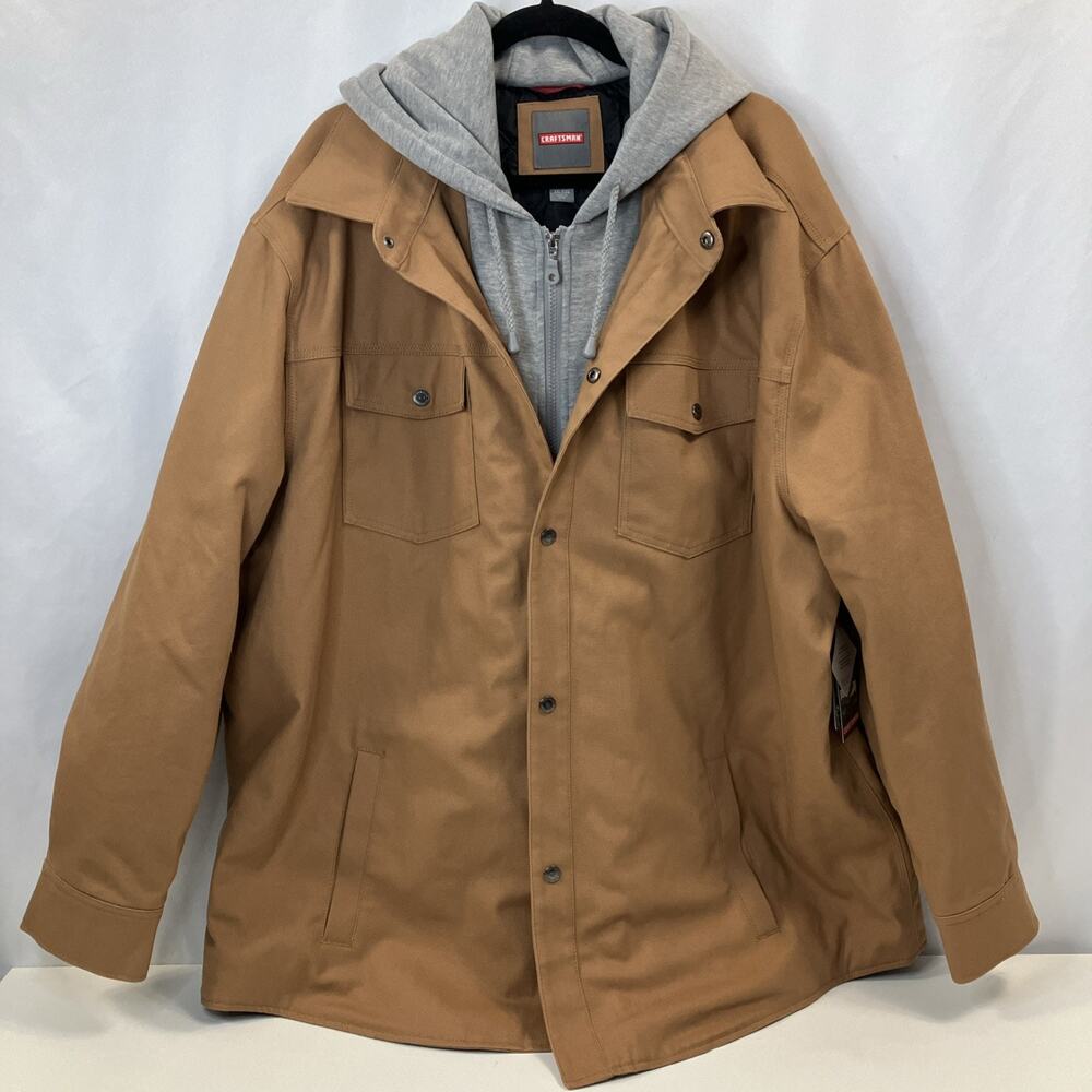Craftsman Men’s Work Jacket Winter Coat Workwear sz XXL Brown Canvas NEW
